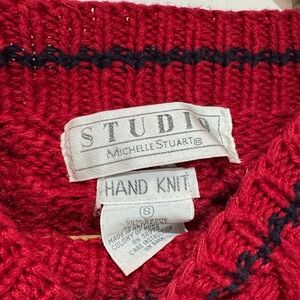 Michelle Stuart Red Knit Sweater